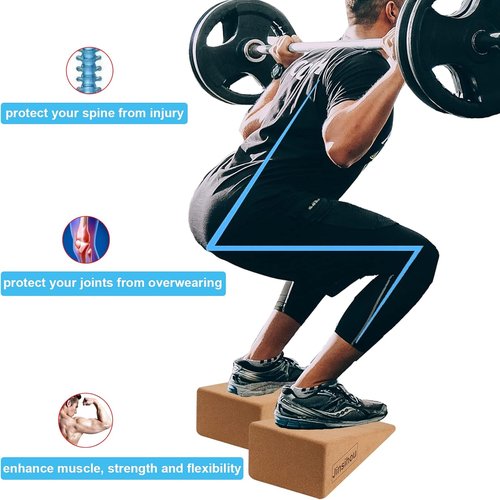 **Squat Wedge Block | Non-Slip Slant Board for Calf Stretching - Heavy Duty Incline Ramp (2pcs)**
