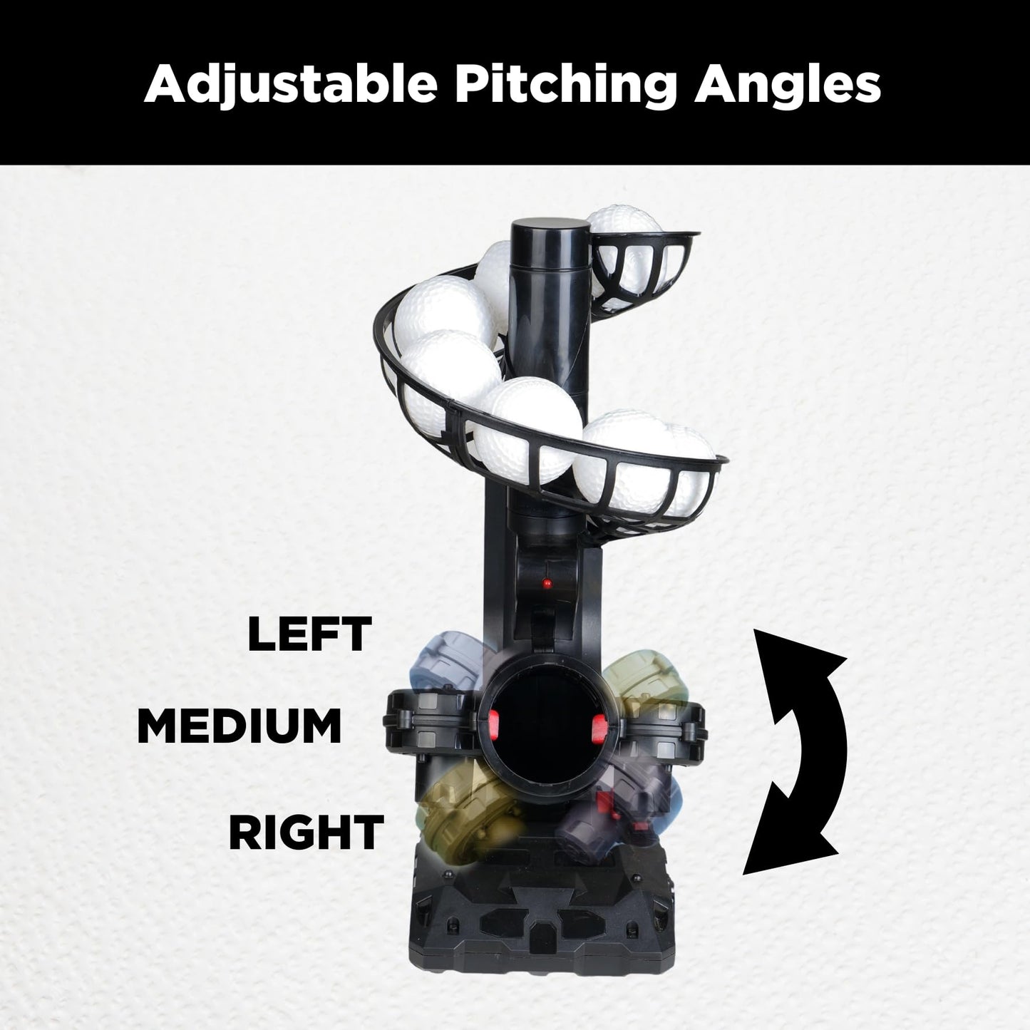 Furlihong Baseball Pitching Machine, 4 Adjustable Angles, 3 Pitch Angles, Power Bank/Battery Powered,for Beginners