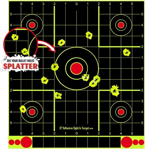 ATFLBOX 12x12 Inch Splatter Paper Targets - Adhesive Shooting Targets for Air Gun, Rifle & Pistol