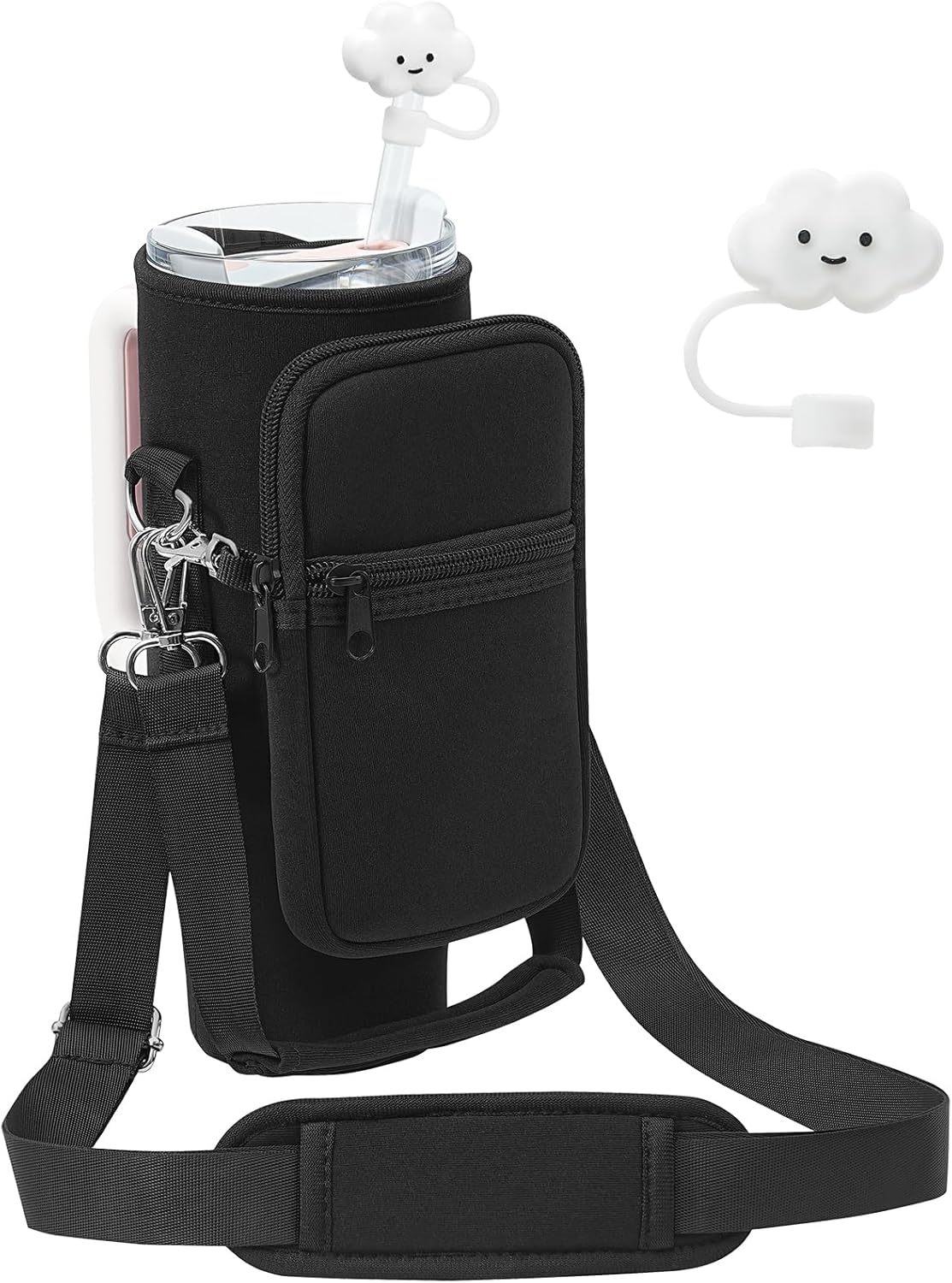 Stanley 30 oz Tumbler Carrier Bag - Neoprene Water Bottle Holder with Adjustable 4.9FT Strap | Convenient Pouch Included