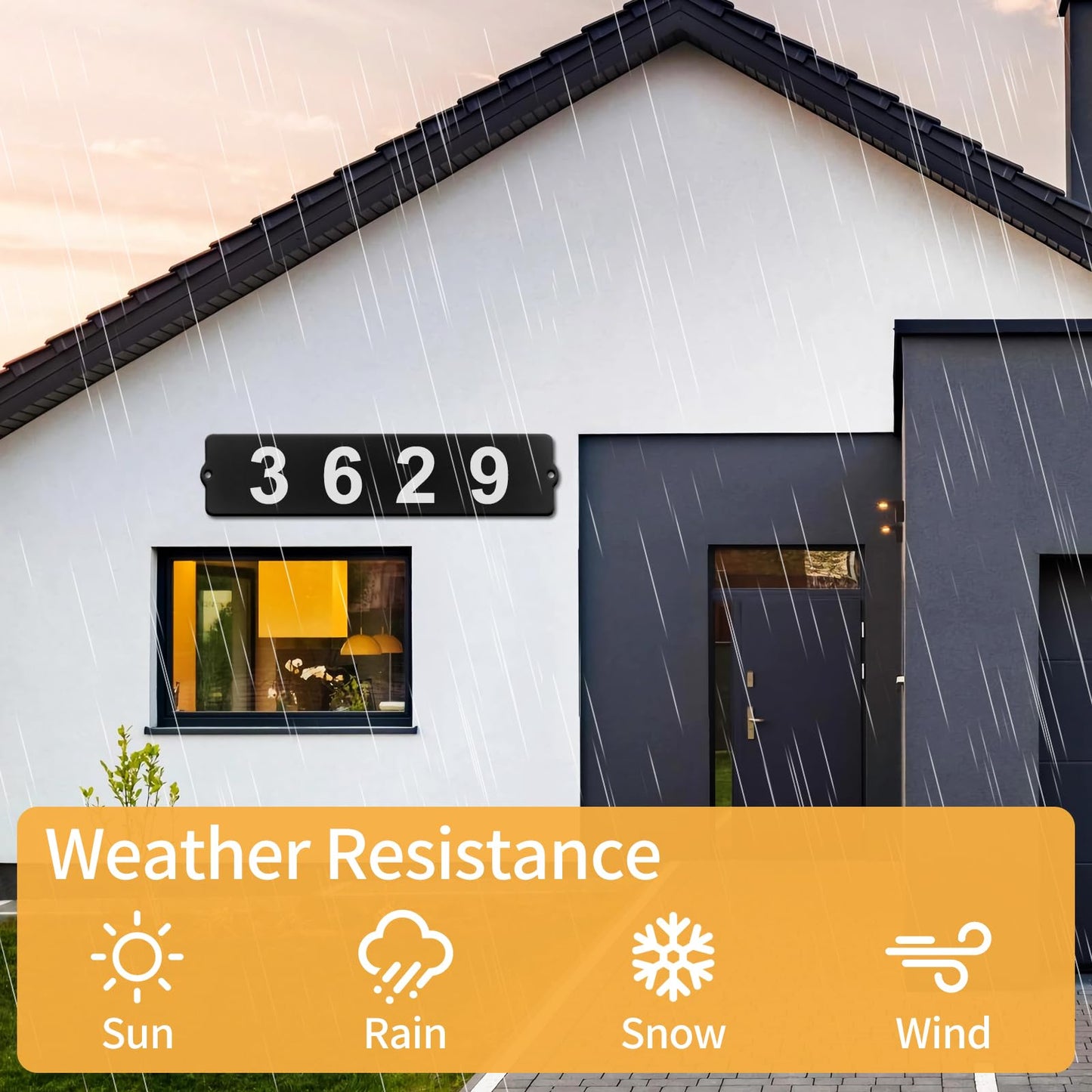 Bmakre House Numbers for Outside, Metal Address Numbers for House, Waterproof, Horizontal & Vertical Mounted Address Signs for Houses,Home Hotel Office Garden Decorative Wall Plaque (Wall Mount)