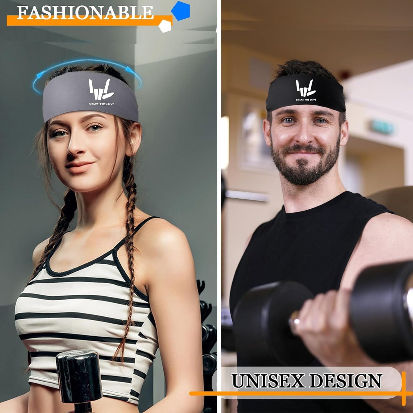Skiennix 3-Piece Sweat Bands | Cooling Headbands for Men & Women | Ideal for Sports & Workouts