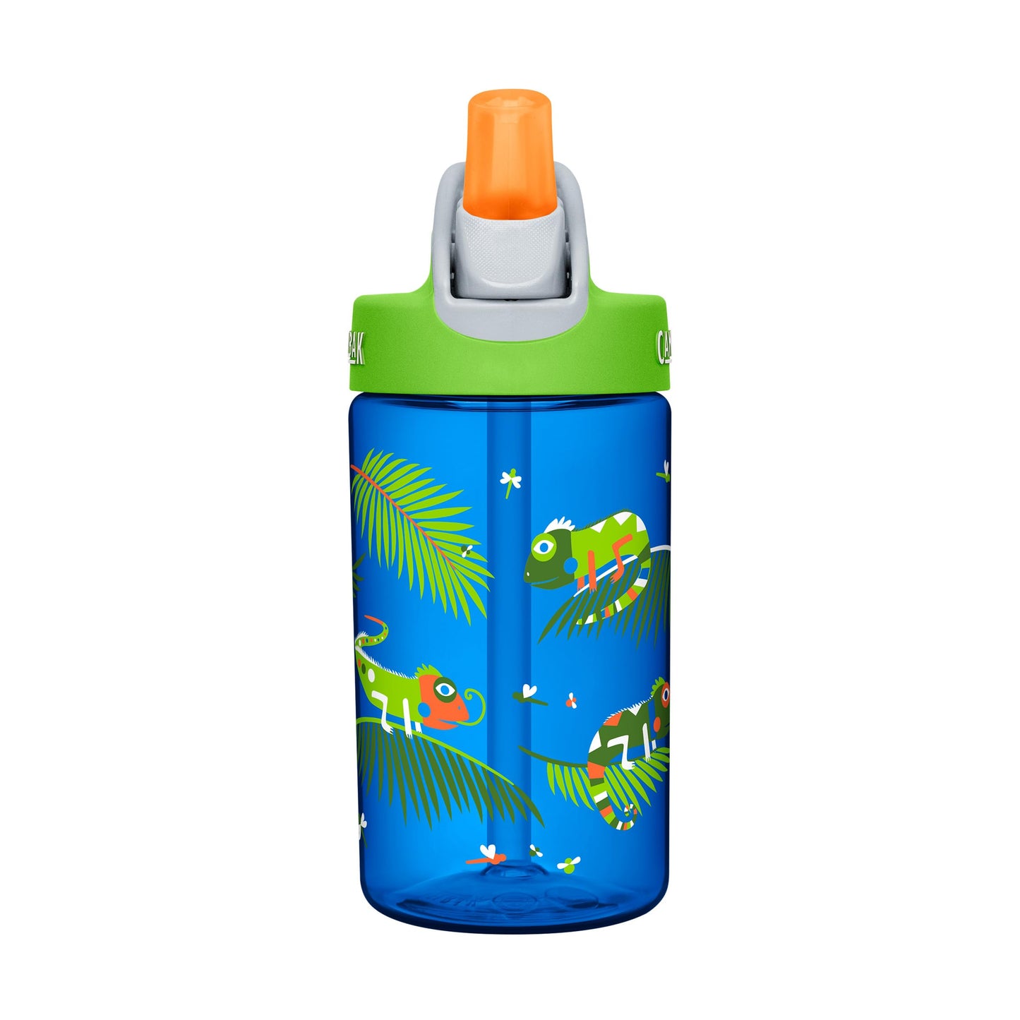 CamelBak Eddy Kids Big Bite Valve Straw Water Bottle Iguanas, 12oz