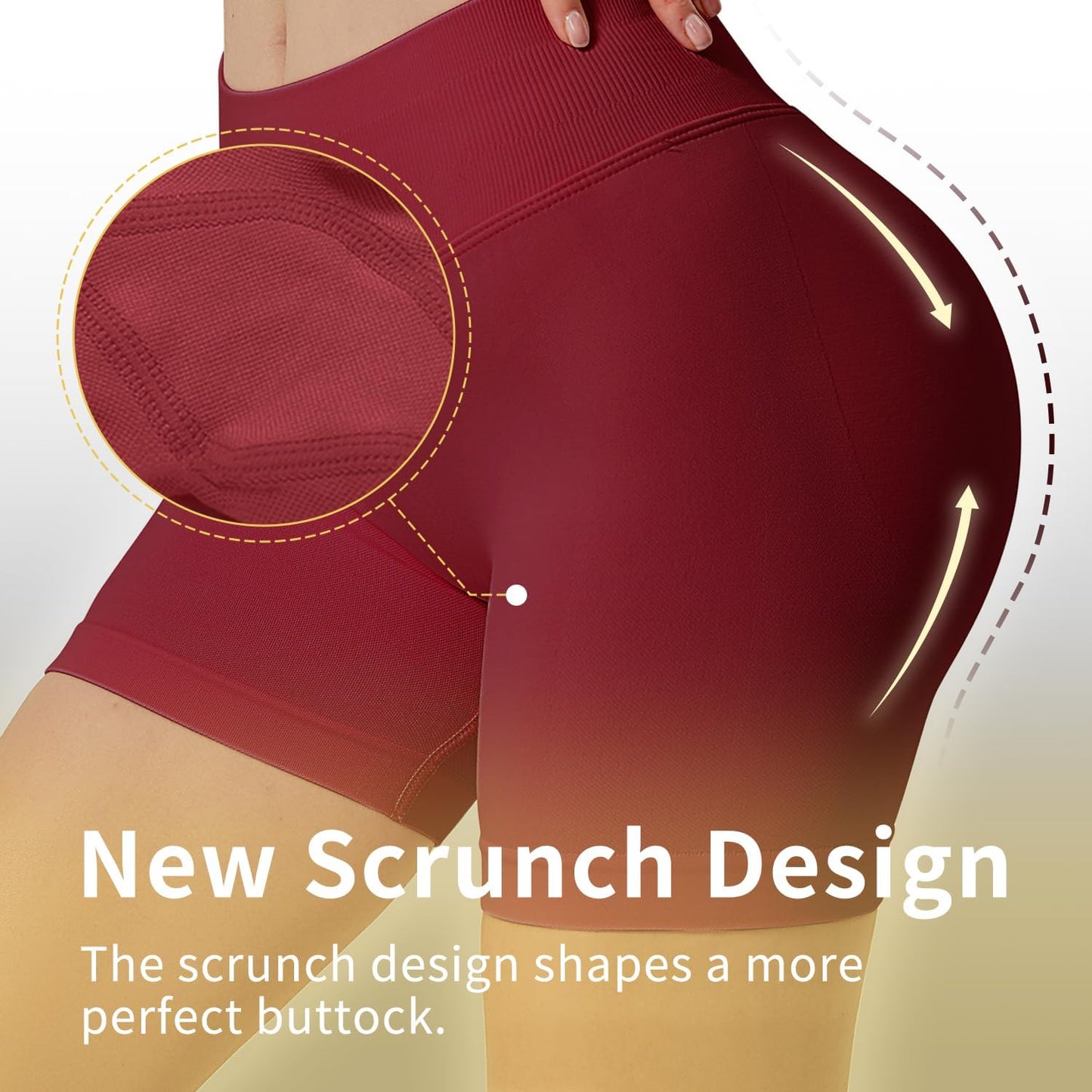 Skiennix Women’s Workout Impact Shorts - Scrunch Butt Lifting & Tummy Control | Comfy Gym Biker Shorts