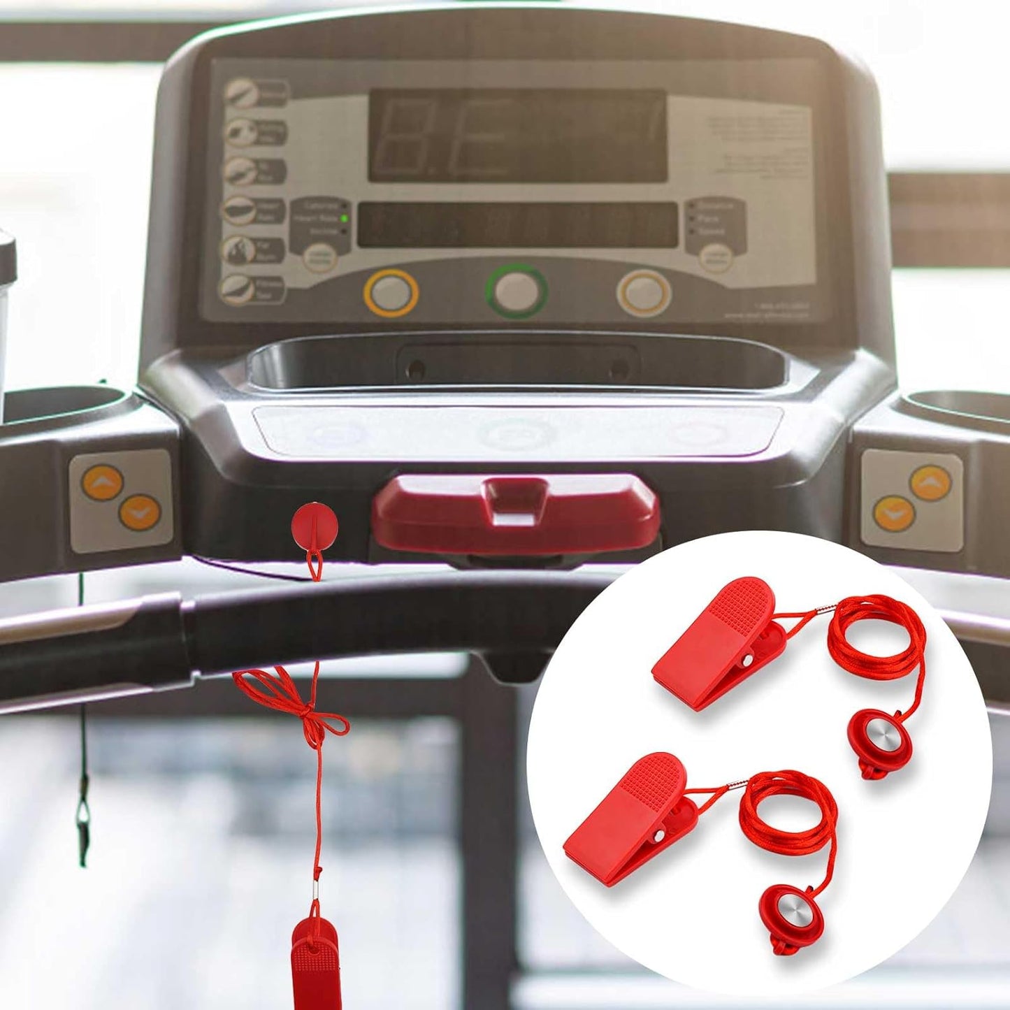 Skiennix Treadmill Safety Key - 2-Pack Universal Magnetic Emergency Stop Switch for Running Machines