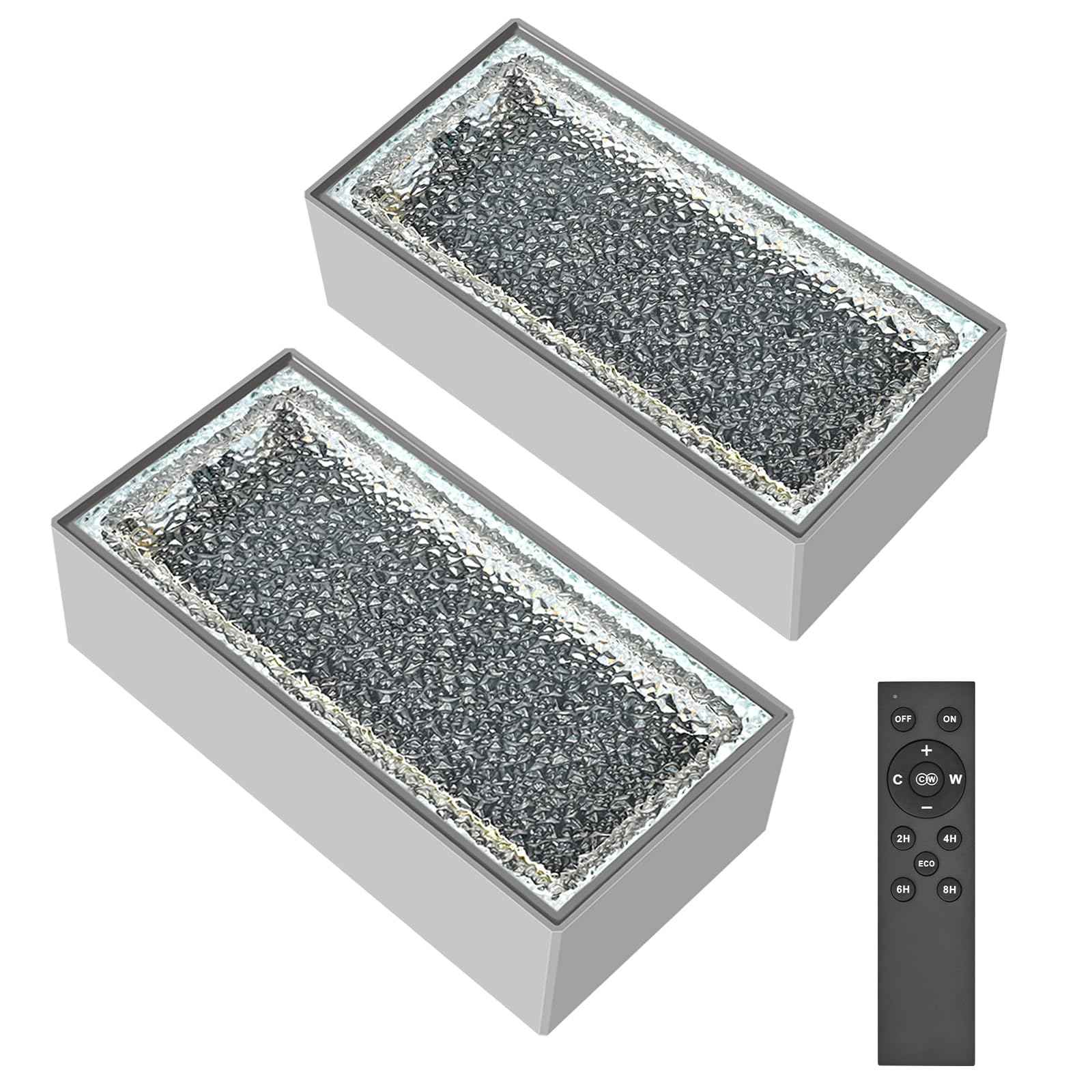 Solar Paver Lights 4x8 Inch, IP67 Waterproof Recessed Brick Pathway Lighting Outdoor for Driveway, Walkways, Patio, Garden, Pavers, Yard (2700K/4500K/6000K, 2 Pack)