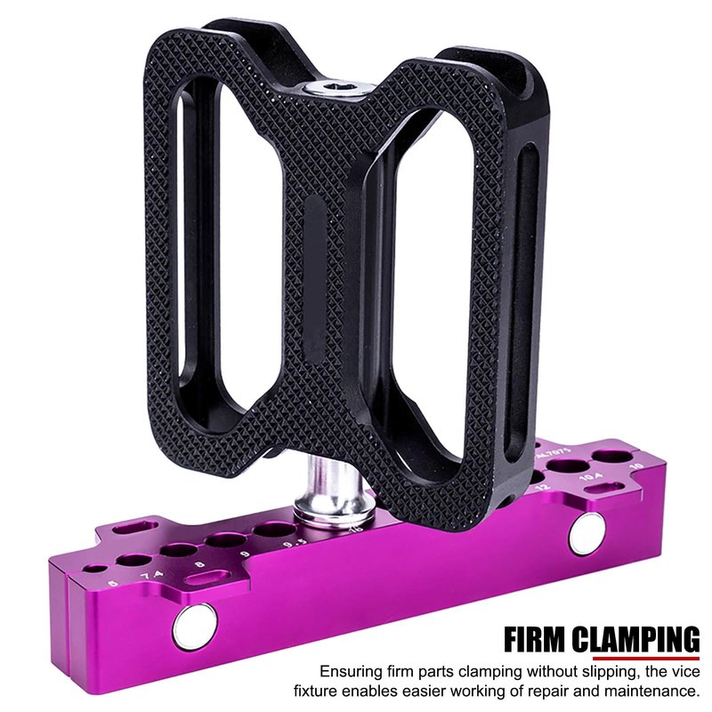 EVTSCAN Aluminium Alloy 1 Pair Bicycle Axle Vise Jaws Clamps Tool, with 11 Size Holes for 5 to 16mm Axles, for Holding Wheel Hub Axle, Pedal Spindle, Suspension Fork Tube, for Bike Maintenance Repair