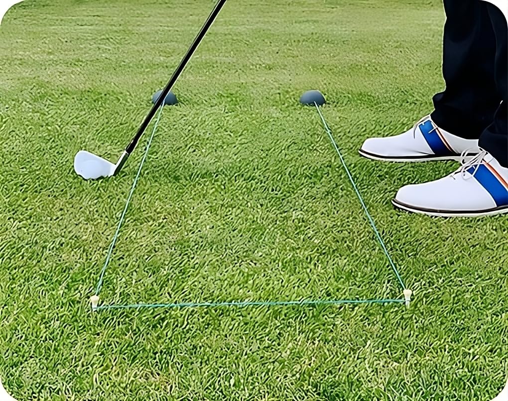 The Alignment Ball - Golf Training Aid for Setup & Alignment - Alternative to Sticks/Rods. Bundle with Golf Ball Alignment Stencil & Pen (Black/Green)