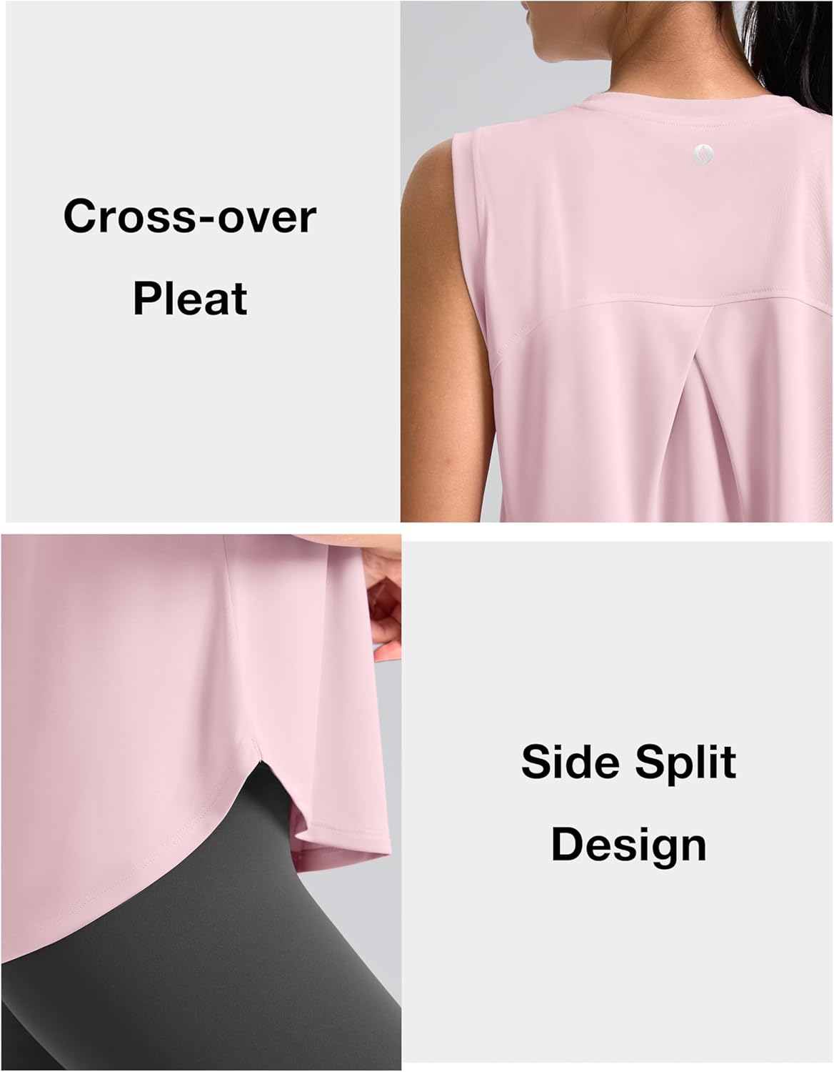 SANTINY Women's Sleeveless Workout Tops - Breathable Lightweight Athletic Yoga Tank | Perfect for Tennis & Running