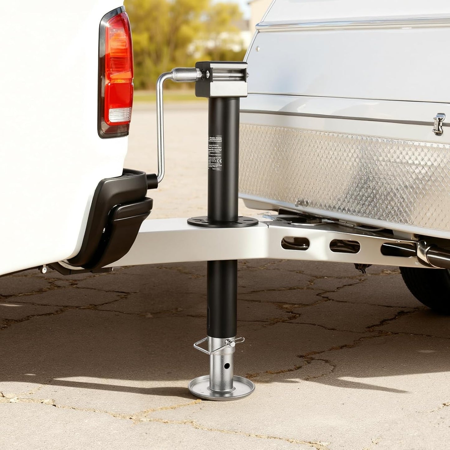 VEVOR 5000 lbs A-Frame Trailer Jack - 15-Inch Vertical Travel with Adjustable Drop Leg & Drill Socket