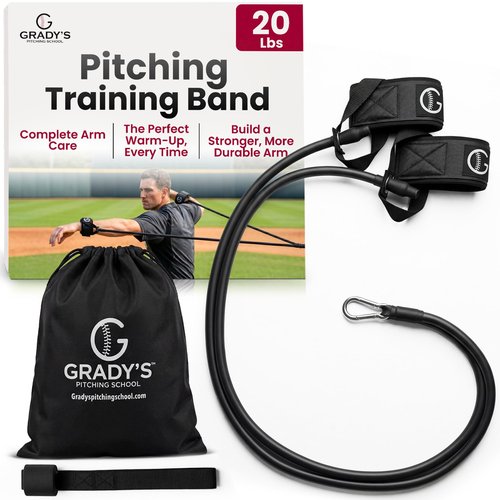 Grady’s Pitching School Baseball Resistance Bands for Pitchers – Pitching Bands for Arm Strength & Arm Care, Baseball Stretching Bands for Warm-Up & Throwing Training + Free Video Training Library