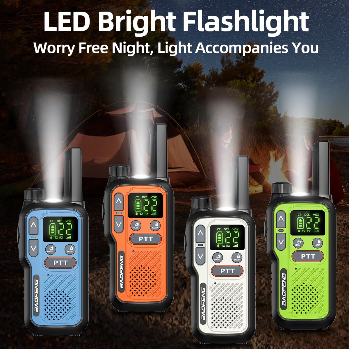 Walkie Talkies Long Range for Adults,Rechargeable Walkie Talkies FRS NOAA Family Emergency Walky Talky,Portable 2 Way Radios with Earpiece 1500mAh VOX USB-C Charger for Camping Hiking Cruise,4Pack