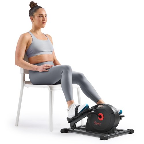 Sunny Health & Fitness Smart Under-Desk Elliptical Trainer, Mini Pedal Equipment for Senior Low-Profile Workout, Cycle Cardio Training at Home/Office, Free SunnyFit App Bluetooth Connect - SF-E324029