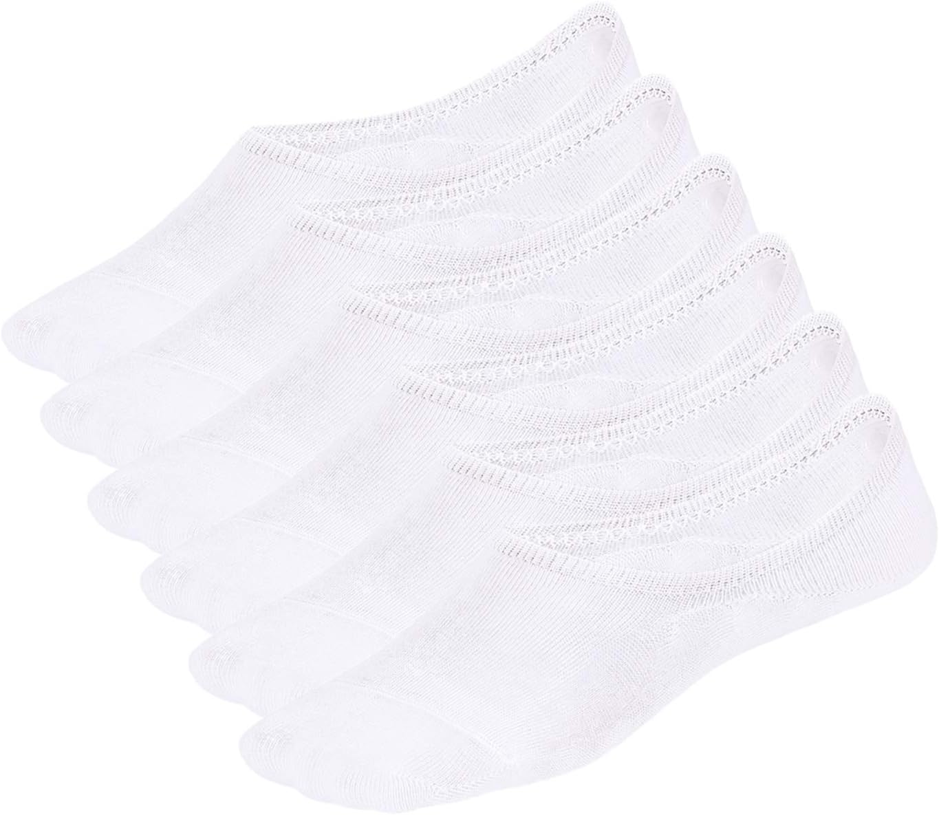 Whisper Deer No Show Liner Socks for Women - Invisible Cotton Sneaker Socks with Non-Slip Grips | Sizes 4-7, 7-10, 10-13