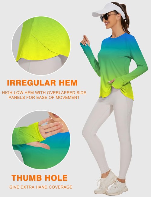 Blingfit Women's Long Sleeve Workout Tops - Lightweight UPF50+ UV Protection for Running & Hiking