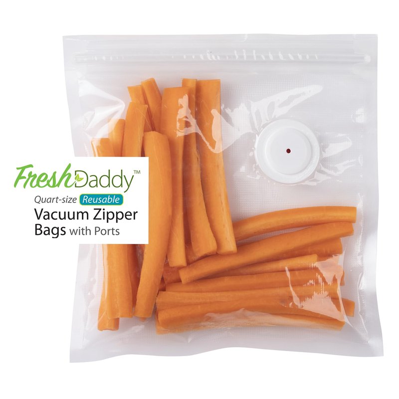 Presto 09513 FreshDaddy Vacuum Zipper Bags with Ports, Quart-Size