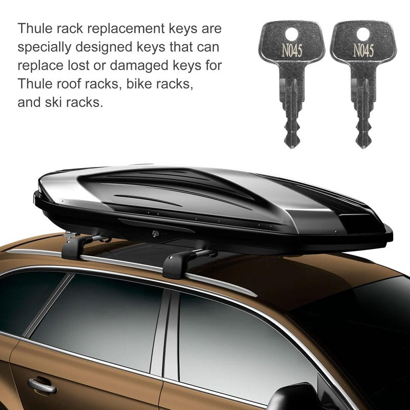 VIDABTE N045 Thule Roofs Car Rack Replacement Key, Thule Roof Rack Replacement Key, Thule Bicycle Rack Key, Replacement Key for Thule Ski, Roof, Cargo Box, Carrier Racks and Crossbars [Code N045]