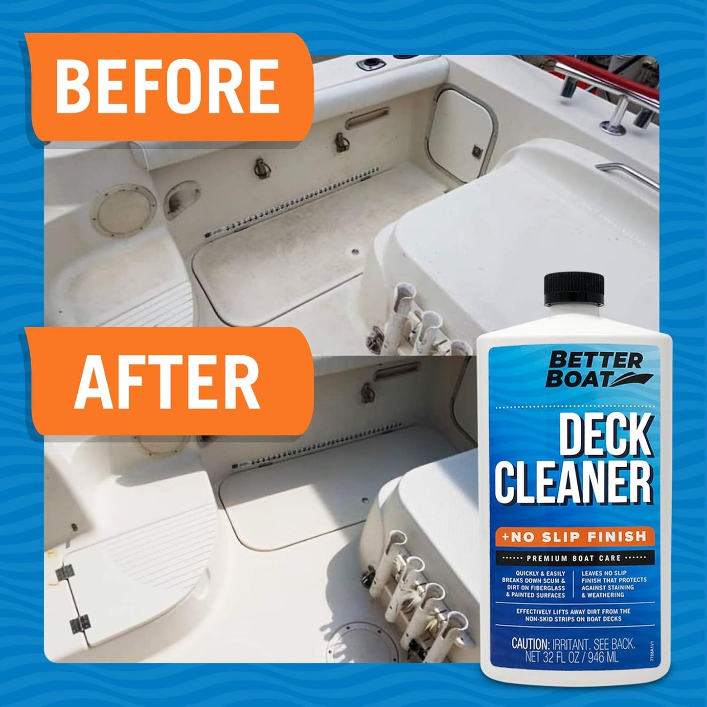 Better Boat Boat Deck Cleaner - Marine Grade Formula for Non-Skid Strips on Fiberglass, Vinyl & Aluminum