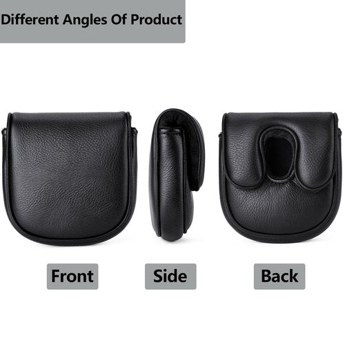 Gbourly Golf Club Mallet Putter Head Cover Fits for DF3 Club with Magnetic Closure Center Shafted PU Leather Headcover, White and Black Available (Black)
