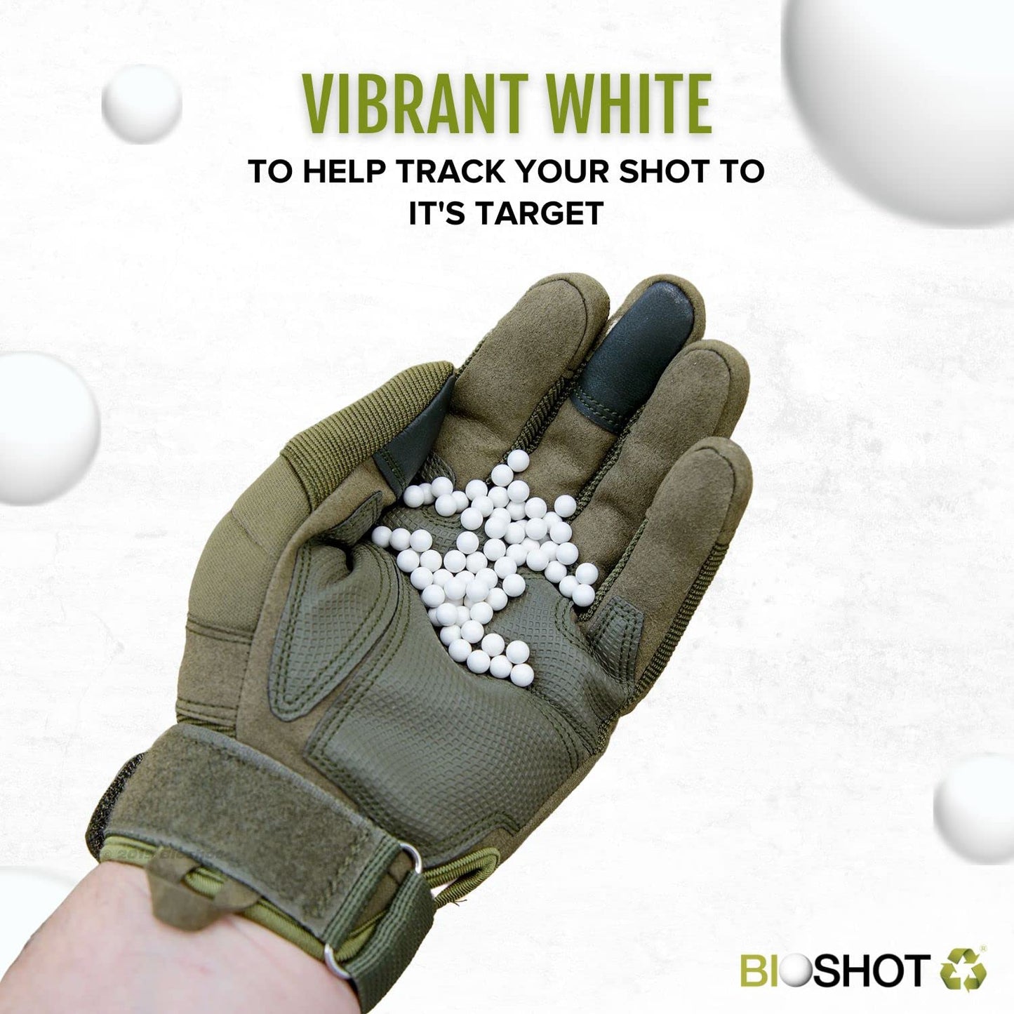 BioShot Biodegradable Airsoft BBS - .40g Super Slick Seamless Sniper Weight Competition Match Grade for All 6mm Airsoft Guns and Accessories (2700 Rounds, White)