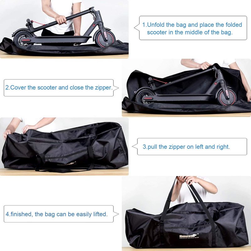 Rhinowalk Electric Scooter Bag, Foldable Carrying Case with Shoulder Strap, Heavy Duty Storage and Travel Backpack for Most Scooters