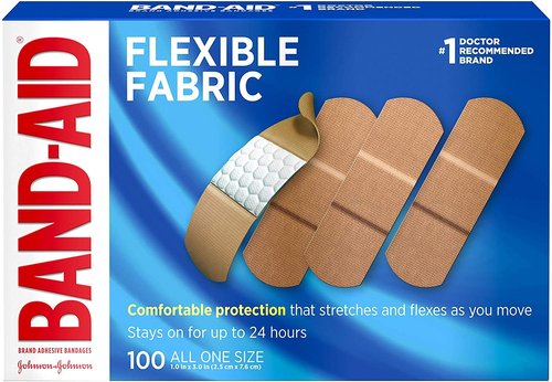 Johnson & Johnson Band-Aid Woven Adhesive Bandages - Tan, 1" x 3" | Box of 100