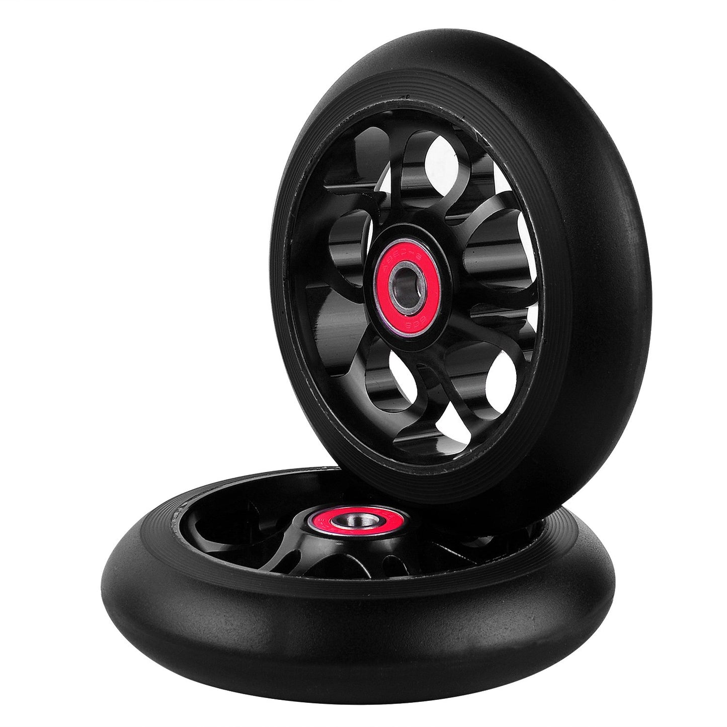 2pcs Replacement 100mm Pro Scooter Wheel with Abec 9 Bearings Fit for MGP/Razor/Lucky Pro Scooters (A-Black)