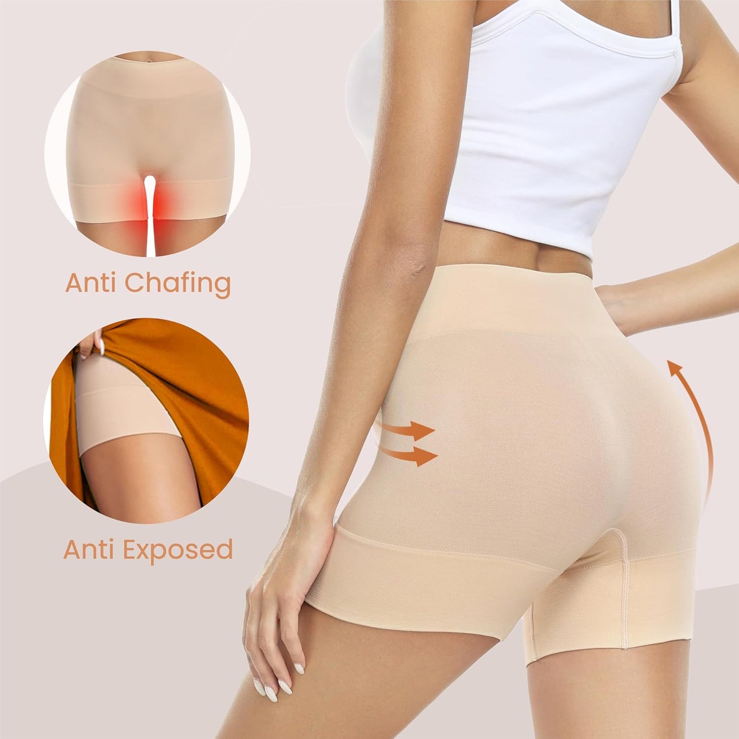 BESTENA Slip Shorts - Anti-Chafing Boyshorts for Women | 3-Pack Comfortable Under Dress Wear