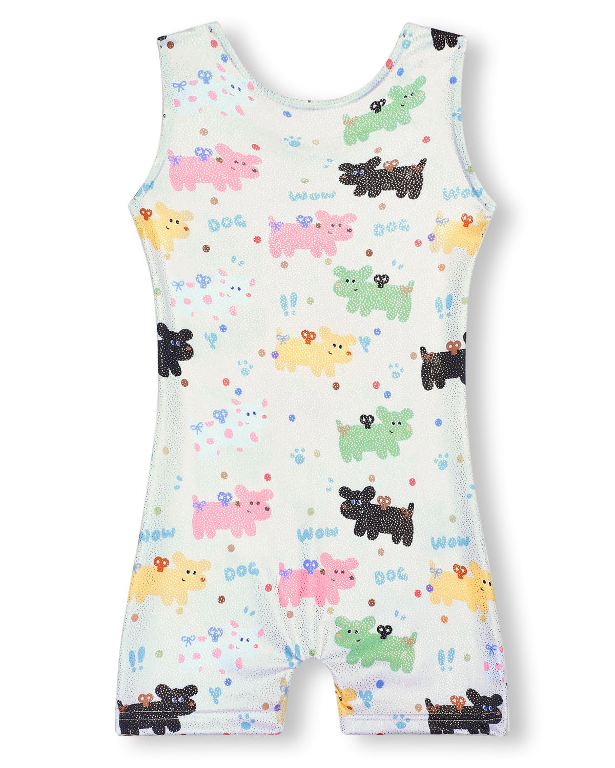YDMZX Gymnastics Leotards for Girls 3T 4T 3T-4T Size 3-4T Toddler Kids Tumbling Outfit Clothes Unitards Biketards Doggy Pattern