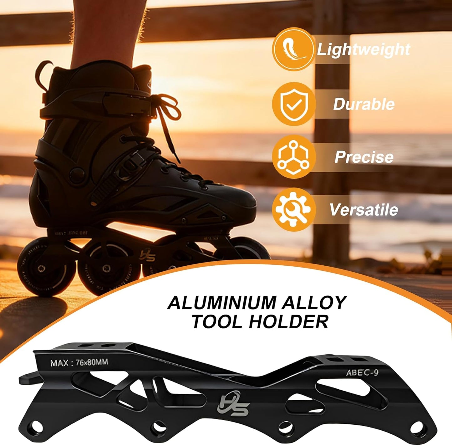 Skiennix Inline Skates - Professional Fitness Roller Blades with PU Wheels for Men & Women | High Performance, Black