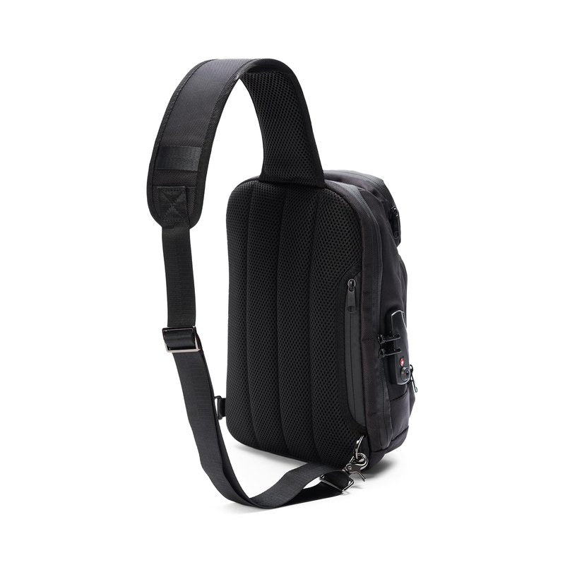 Erozul Equinox Sling Backpack Anti Theft Combination Lock Chest Shoulder Bag Waterproof Crossbody Casual Daypack (Black)