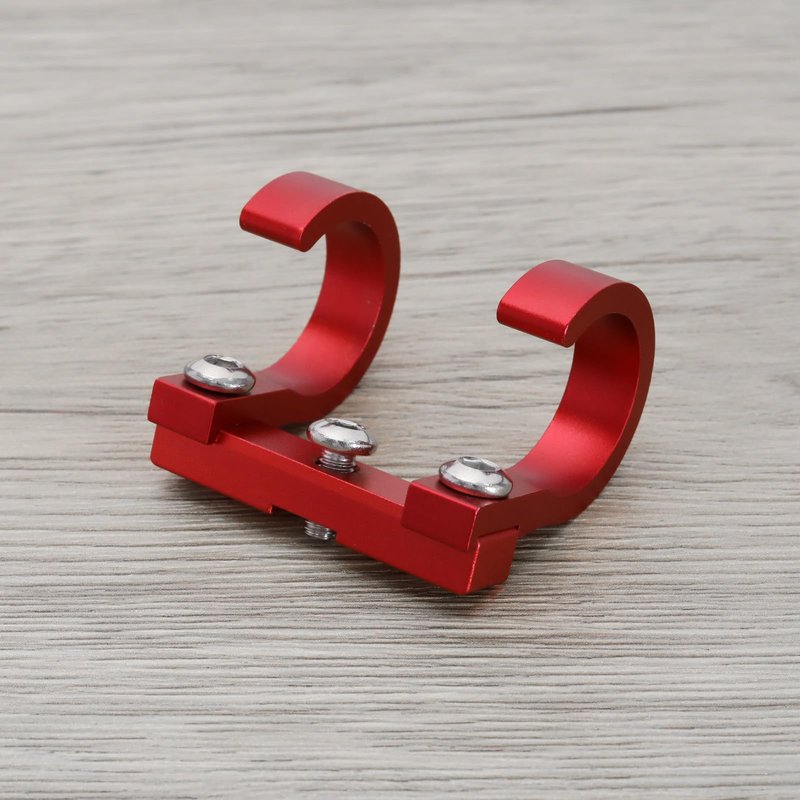 Create idea Aluminum Alloy Double Hook Holder for 18mm-35mm Handlebar Diameter Red