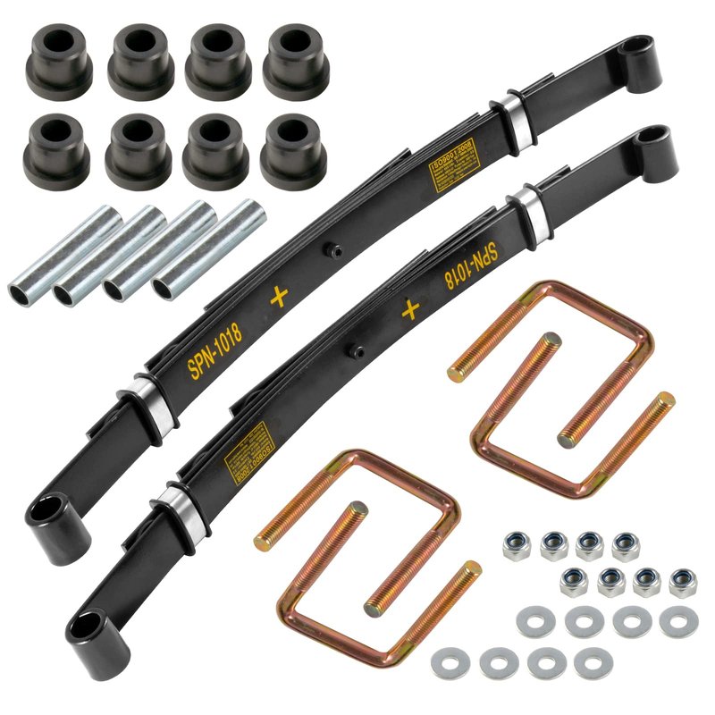 Roykaw Golf Cart Rear Leaf Spring with Bushing, Sleeves and U Bolt kit Compatible with EZGO TXT 1994-up Golf Cart Models, 4 Leaf