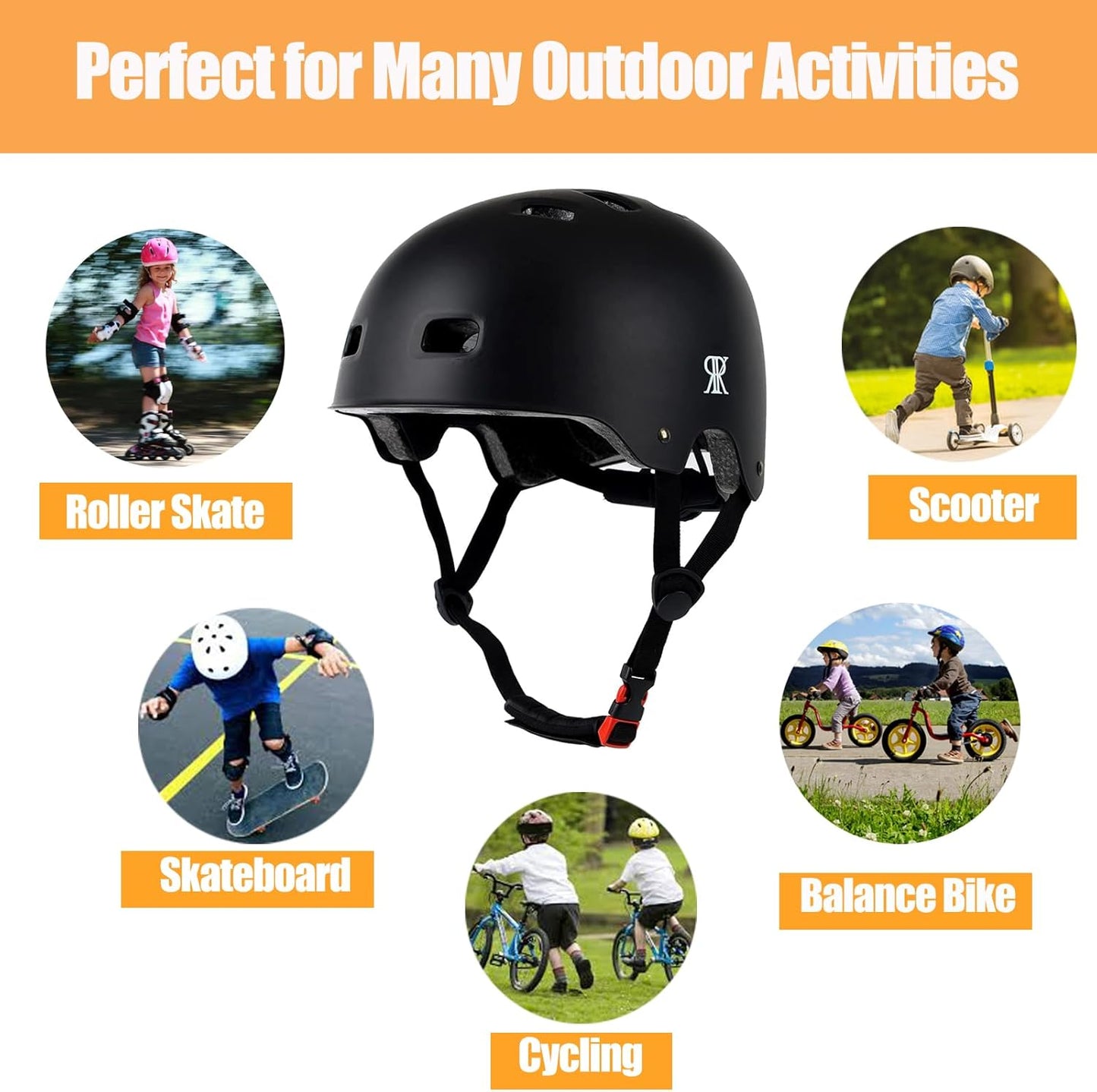 Skiennix Youth Bike Helmet - Adjustable Multi-Sport Protection for Ages 3-14 | Ideal for Skateboarding & Scootering