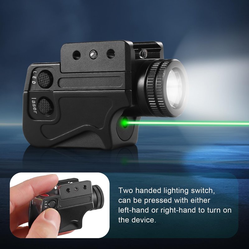 Zolmods Pistol and Rifle Flashlight Laser Sight,Green Laser Light Combo,Magnetic Charging Flashlight Laser Combo,Picatinny Gun Light Lasers Used for Outdoor Hunting and Aiming Targets