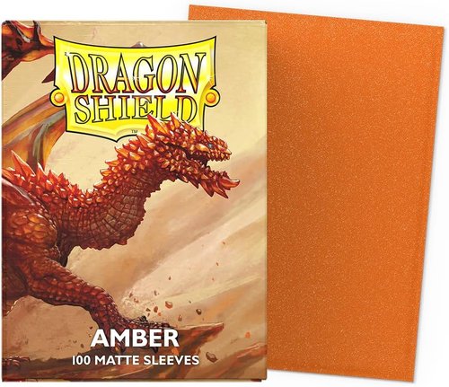 Dragon Shield | Matte Card Sleeves - 100 Count Standard Size | Smooth & Durable for TCGs | Amber Color