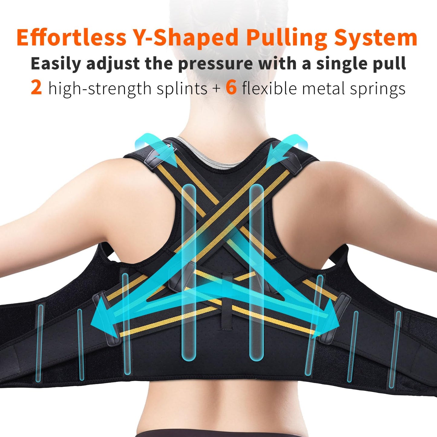 FALCOFIT Posture Corrector for Men and Women, Instant Back Straightener, Adjustable Upper Back Brace, Invisible Shoulder Brace Hunchback Corrector for Slouching, Scoliosis, Neck Pain Relief (Medium)