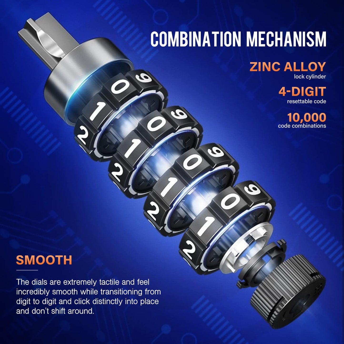 SEWAY Scooter Lock Cable for Xiaomi Mijia M365 ES Series, Bicycle Combination Locks Coiled Chain Lock Basic Self Coiling Core Steel Wire 4 ft. Long 1/3 inch Fit for M365/ES1/ES2/ES3/ES4