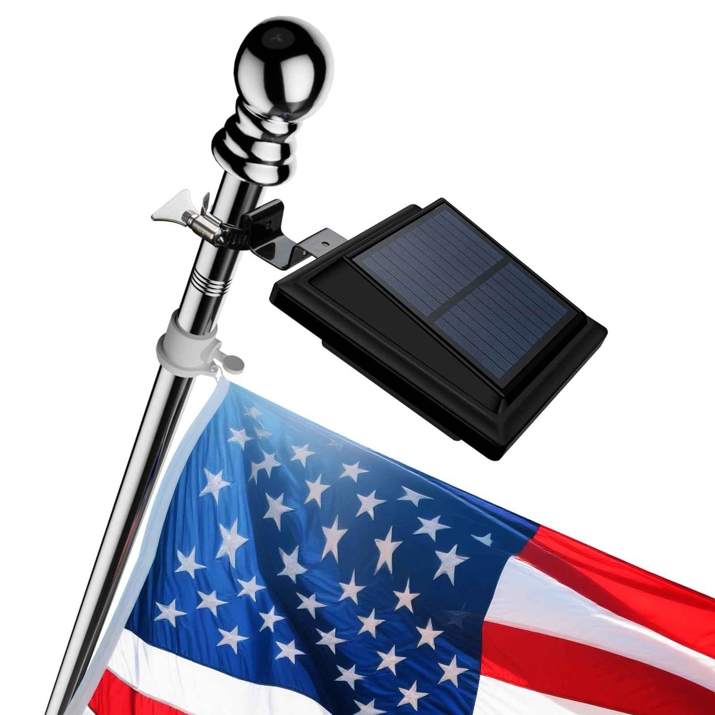 SLPQPSPL Flag Pole Light Solar Powered Warm 3000k, Flagpole Solar Light for 5ft 6ft Flagpoles Work 12+ Hours Solar Flag Pole Lights Outdoor Waterproof LED Dusk to Dawn American Flag Lights (Black)