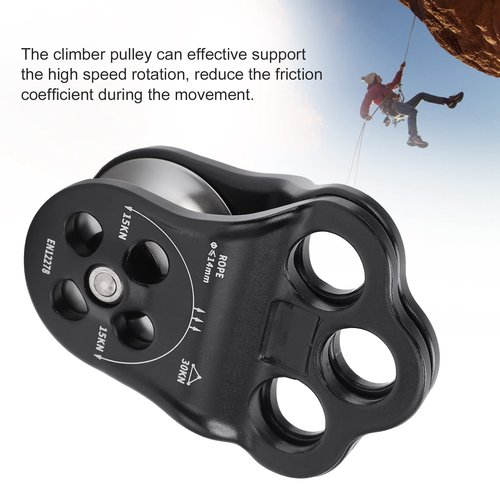 Keenso 30KN Climbing Pulley,Hitch Climber Pulley Climbing Bearing Pulley for Rock Climbing, Rappelling, Zipline Sports
