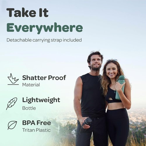 Hydracy Water Bottle - Large BPA-Free Gym Bottle with Time Marker & Fruit Infuser | Leak-Proof Design