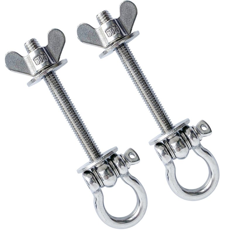QKWL 2-Pack Heavy Duty Power Rack Attachments - Resistance Band Hooks & O-Ring Squat Rack Accessories | Durable Steel Band Pegs for Crossfit, Power Cage, Home Gym | Easy Installation, Universal Fit