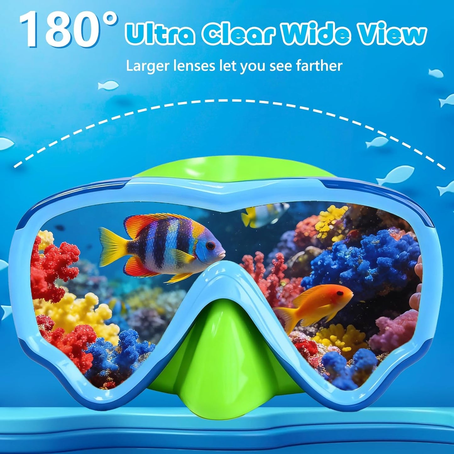 MOMUSE Kids Swim Goggles - Soft Fabric Strap, 3D No-Leak Design & UV Protection for Ages 3-14