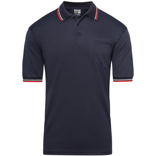 Murray Sporting Goods Short Sleeve Polo Baseball and Softball Umpire Shirt - Sized for Chest Protector (Navy Blue, XX-Large)