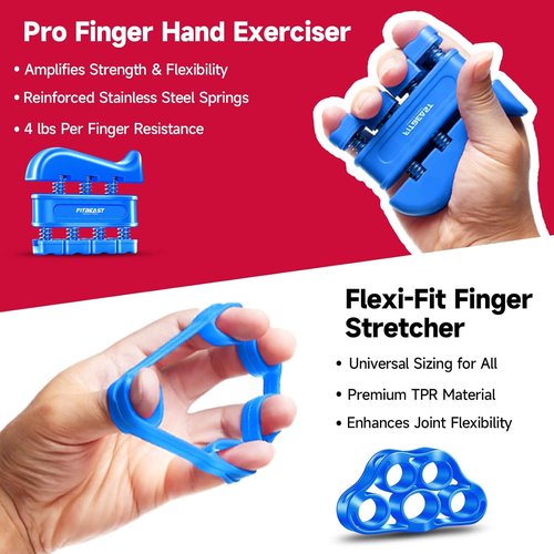 FitBeast Grip Strengthener Kit - 5 Pack Adjustable Resistance Hand Grips for Forearm Strength