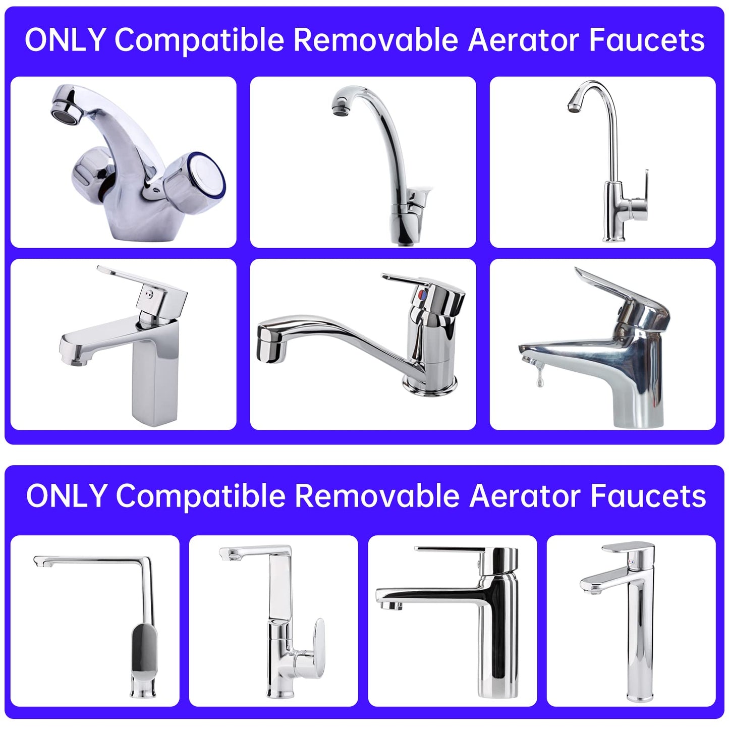 Dishwasher Faucet Adapter, 2 Pack Portable Washer Faucet Snap Adapter Connection Accessories 15/16-27Male or 55/64-27Famale