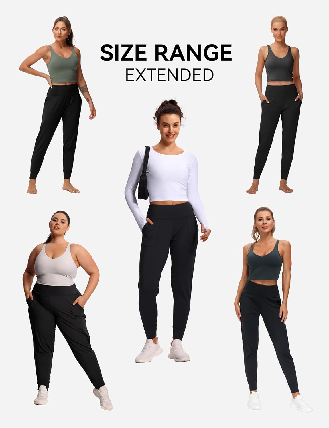 The Gym People Women's Joggers - Lightweight Athletic Pants for Yoga & Running | Tapered Fit