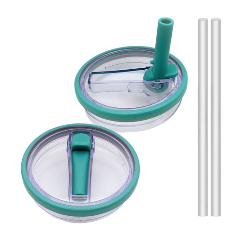 2 Pack 40 Oz Stanley Replacement Lid, Flip Straw Leak Proof Top Fit For Quencher, Spill Proof Design Tumbler Lid Replacement, Stanley Cup Lid Accessories (Teal 2 Pcs)
