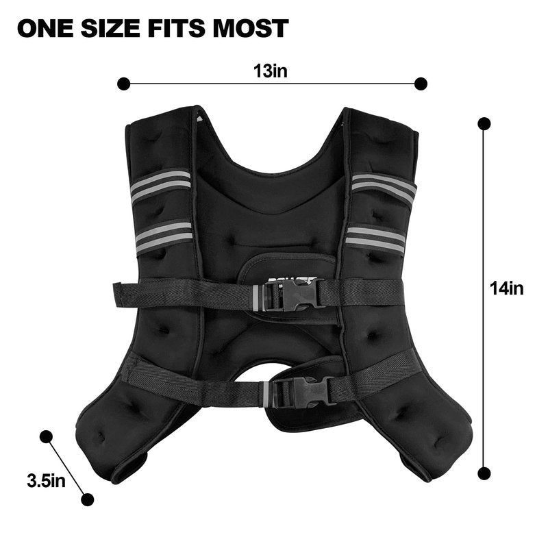 POWER GUIDANCE Weighted Vest for Men & Women with Reflective Stripes,Adjustable Workout Vest for Running, Jogging, Walking & Strength Training, Comfortable Rucking Weight Vest 15lb