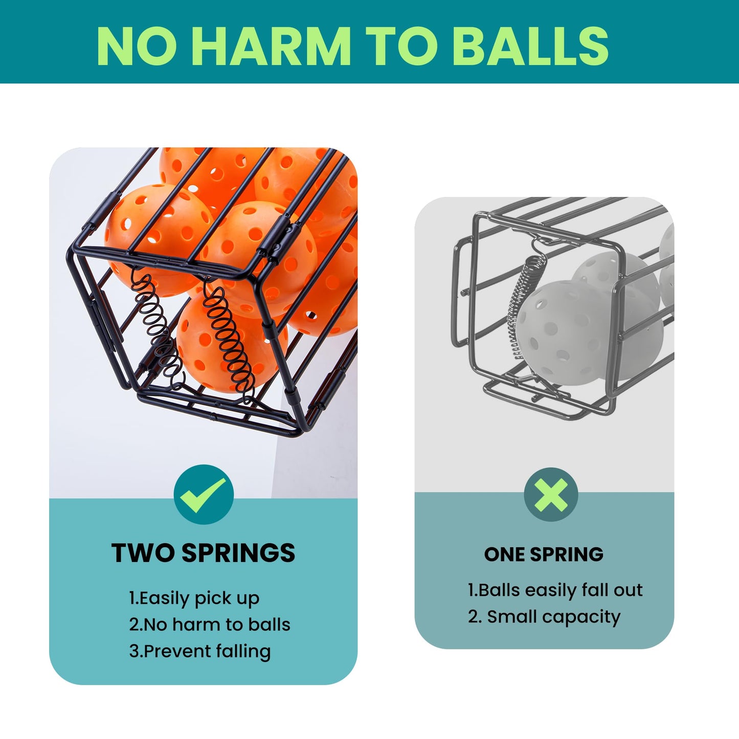 TurboStride Tennis Ball Hopper, Portable Pickleball Ball Basket for Pickup, Storage & Training (Medium)